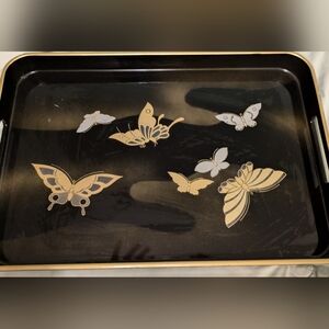 Vintage lacquered Japanese butterfly tray from Smithsonian Institution